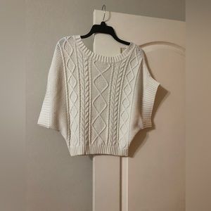 BCBG generation ivory lace sweater cotton/acrilic, short sleeve.